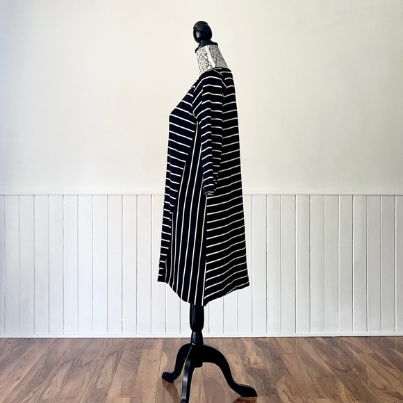 TRF by Zara Striped Cotton Knit 3/4 Sleeve A-line Dress Size M - Picture 6 of 14